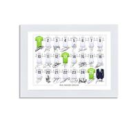 Mounted Gifts Real Madrid Team Squad 2023-2024 Signed Poster Print Framed Picture Photo Autograph Gift Vinicius Jr Jude Bellingham (A4 Mounted Only)