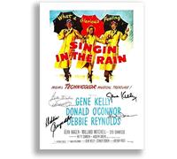 Mounted Gifts Singin' In The Rain Cast Signed A4 Poster Photo Print Framed Autograph Gift Movie Film Gene Kelly Donald O'Connor Debbie Reynolds (A3 Poster only)