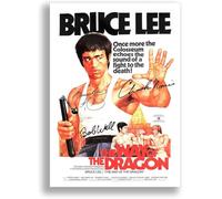 Mounted Gifts The Way Of The Dragon Cast Signed A4 Poster Photo Print Framed Autograph Gift Movie Film Bruce Lee (A3 Poster only)