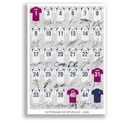 Mounted Gifts Tottenham Hotspur Team Squad 2025-2026 Signed Poster Print Framed Picture Photo Autograph Gift 25/26 Spurs Maddison Xavi Simmons Kudus Romero (A3 Squad Poster)