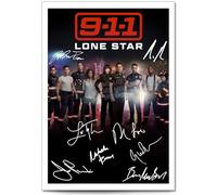 Mounted Gifts Trading 9-1-1 Lone Star Cast Signed A4 Poster Photo Print Framed Autograph Gift TV Show Rob Lowe Ronen Rubinstein (Lone Star1 A3 Poster Only)