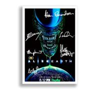 Mounted Gifts Trading Alien Earth Cast Signed A4 Poster Photo Print Framed Autograph Gift TV Show Sydney Chandler Timothy Olyphant (A3 Poster Only)