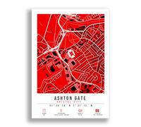 Mounted Gifts Trading Ashton Gate Stadium Map Minimalist A4/A3 Poster Photo Print Framed Gift Bristol City (A4 Poster Only)