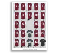 Mounted Gifts Trading Aston Villa Team Squad 2025-2026 Signed Poster Print Framed Picture Photo Autograph Gift 25/26 Ollie Watkins Morgan Rogers Mcginn (A3 Squad Poster)