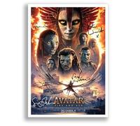 Mounted Gifts Trading Avatar Trilogy Cast Signed A4 Poster Photo Print Framed Autograph Gift Movie Sam Worthington Zoe Saldana (Avatar Fire And Ash, A4 Poster Only)