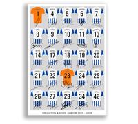 Mounted Gifts Trading Brighton & Hove Albion Team Squad 2025-2026 Signed Poster Print Framed Picture Photo Autograph Gift 25/26 Kaoru Mitoma Minteh Dunk Welbeck (A4 Squad Poster)