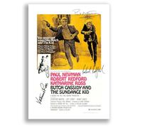Mounted Gifts Trading Butch Cassidy and the Sundance Kid Movie Cast Signed A4 Poster Photo Print Framed Autograph Gift 2025 Film Paul Newman, Robert Redford (A3 Poster Only)
