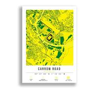 Mounted Gifts Trading Carrow Road Stadium Map Minimalist A4/A3 Poster Photo Print Framed Gift Norwich City (A4 Poster Only)