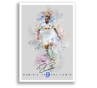 Mounted Gifts Trading Dominic Calvert-Lewin Leeds United Signed A4 Poster Photo Print Framed Autograph Gift Football England (Grey A4 Poster Only)