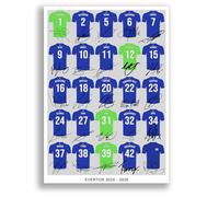 Mounted Gifts Trading Everton Team Squad 2025-2026 Signed Poster Print Framed Picture Photo Autograph Gift 25/26 Pickford Grealish Ndiaye Mcneil (A3 Squad Poster)