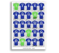 Mounted Gifts Trading Everton Team Squad 2025-2026 Signed Poster Print Framed Picture Photo Autograph Gift 25/26 Pickford Grealish Ndiaye Mcneil (A4 Squad Poster)