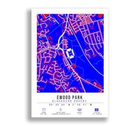 Mounted Gifts Trading Ewood Park Stadium Map Minimalist A4/A3 Poster Photo Print Framed Gift Blackburn Rovers (A4 Poster Only)