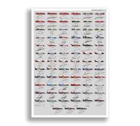 Mounted Gifts Trading Formula One all world drivers champions F1 drivers cars 1950-2024 season signed poster print picture photo autograph Grand Prix gift (A4 Poster Only, Formula One)