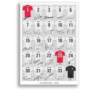 Mounted Gifts Trading Fulham Team Squad 2025-2026 Signed Poster Print Framed Picture Photo Autograph Gift 25/26 Emile Smith Rowe Alex Iwobi Raúl Jiménez (A4 Squad Poster)