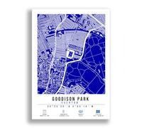 Mounted Gifts Trading Goodison Park Stadium Map Minimalist A4/A3 Poster Photo Print Framed Gift Everton (A3 Poster Only)