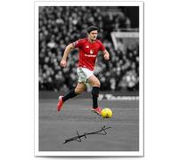 Mounted Gifts Trading Harry Maguire Manchester 2025-2026 Poster A4/A3 Print Picture Display Framed Football Wall Art Gift 25/26 Man United Fans (A4 Print (Unframed))