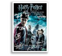 Mounted Gifts Trading Harry Potter All Movie Film Posters Cast Signed A4 Poster Photo Print Framed Autograph Gift Daniel Radcliffe, Rupert Grint, Emma Watson (Half-Blood Prince A4 Poster Only)
