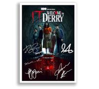 Mounted Gifts Trading IT Welcome To Derry Cast Signed A4 Poster Photo Print Framed Autograph Gift TV Show Bill Skarsgård Taylour Paige (A4 Poster only)