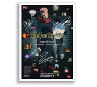Mounted Gifts Trading Jujutsu Kaisen Execution Cast Signed A4 Poster Photo Print Framed Autograph Gift Anime Junya Enoki Yuma Uchida (A3 Poster Only)