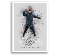 Mounted Gifts Trading Jurgen Klopp Signed A4 Poster Photo Print Framed Autograph Gift Football Manager Liverpool League Winner Legend (Grey A3 Poster Only)