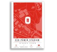 Mounted Gifts Trading Keepmoat Stadium Map Minimalist A4/A3 Poster Photo Print Framed Gift Doncaster Rovers Football Artwork (A4 Poster Only)