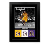 Mounted Gifts Trading Kobe Bryant LA Los Angeles Lakers Signed A4 Poster Photo Print Framed Autograph Gift Basketball NBA Legend (Black A4 Framed)