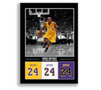 Mounted Gifts Trading Kobe Bryant LA Los Angeles Lakers Signed A4 Poster Photo Print Framed Autograph Gift Basketball NBA Legend (Black A4 Poster Only)