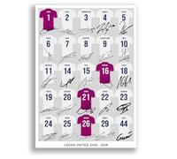 Mounted Gifts Trading Leeds United Team Squad 2025-2026 Signed Poster Print Framed Picture Photo Autograph Gift 25/26 Dan James Calvert-Lewin Rodon (A4 Squad Poster)