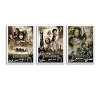 Mounted Gifts Trading Lord of the Rings All Movie Film Posters Cast Signed A4 Poster Photo Print Framed Autograph Gift Elijah Wood, Ian McKellen, Orlando Bloom (Trilogy A4 poster Only)