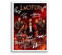 Mounted Gifts Trading Lucifer Cast Signed A4/A3 Poster Photo Print Framed Autograph Gift TV Show Tom Ellis Lauren German (A3 Poster Only)