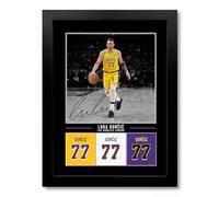 Mounted Gifts Trading Luka Doncic Los Angeles Lakers Signed Poster Print Framed Picture Autograph Gift NBA Basketball Star Slovenia Dončić (Black A4 Framed)