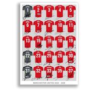 Mounted Gifts Trading Manchester United Team Squad 2025-2026 Signed Poster Print Framed Picture Photo Autograph Gift 25/26 Man Utd Bruno Fernandes Mbeumo Cunha Sesko (A3 Squad Poster)