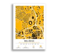 Mounted Gifts Trading Molineux Stadium Map Minimalist A4/A3 Poster Photo Print Framed Gift Wolverhampton Wanderers (A4 Poster Only)