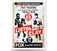 Mounted Gifts Trading Muhammad Ali Cassius Clay Famous Fight Posters Signed A4 Poster Photo Print Framed Autograph Gift Boxing Historic Heavyweight Title Fight (Liston vs Clay, A4 Poster Only)