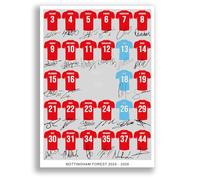 Mounted Gifts Trading Nottingham Forest Team Squad 2025-2026 Signed Poster Print Framed Picture Photo Autograph Gift 25/26 Morgan Gibbs-White Chris Wood (A3 Squad Poster)