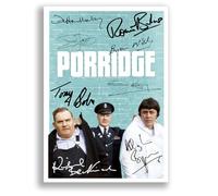 Mounted Gifts Trading Porridge Cast Signed A4 Poster Photo Print Framed Autograph Gift TV Show Ronnie Barker Richard Beckinsale (A4 poster Only)
