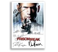 Mounted Gifts Trading Prison Break Cast Signed A4 Poster Photo Print Framed Autograph Gift TV Show Wentworth Miller Dominic Purcell (A3 Poster Only)