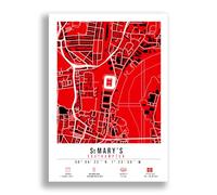 Mounted Gifts Trading St Mary’s Stadium Map Minimalist A4/A3 Poster Photo Print Framed Gift Southampton (A3 Poster Only)