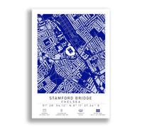 Mounted Gifts Trading Stamford Bridge Stadium Map Minimalist A4/A3 Poster Photo Print Framed Gift Chelsea (A3 Poster Only)