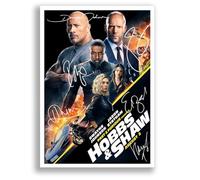 Mounted Gifts Trading Street Racing Movie TV Cast Signed A4 Poster Photo Print Framed Autograph Gift Movie Vin Diesel, Paul Walker, Dwayne Johnson, Jason Statham (Hobbs & Shaw A4 Poster Only)