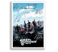 Mounted Gifts Trading Street Racing Movie TV Cast Signed A4 Poster Photo Print Framed Autograph Gift Movie Vin Diesel, Paul Walker, Dwayne Johnson, Jason Statham (Fast & Furious 6 A4 Poster Only)