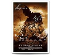 Mounted Gifts Trading The Dark Knight Batman Trilogy All Movie Film Posters Cast Signed A4 Poster Photo Print Framed Autograph Gift Christian Bale Heath Ledger (Batman Begins A4 poster Only)
