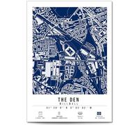 Mounted Gifts Trading The Den Stadium Map Minimalist A4/A3 Poster Photo Print Framed Gift Millwall (A4 Poster Only)