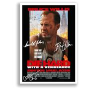 Mounted Gifts Trading The Die Hard Trilogy All Movie Film Posters Cast Signed A4 Poster Photo Print Framed Autograph Gift Bruce Willis Die Hard (Die Hard with a Vengeance A4 poster Only)