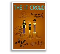 Mounted Gifts Trading The IT Crowd Cast Signed A4 Poster Photo Print Framed Autograph Gift TV Show Chris O’Dowd Richard Ayoade Katherine Parkinson (Orange, A3 Poster Only)