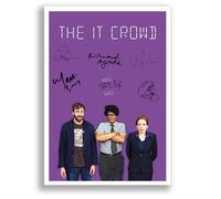 Mounted Gifts Trading The IT Crowd Cast Signed A4 Poster Photo Print Framed Autograph Gift TV Show Chris O’Dowd Richard Ayoade Katherine Parkinson (Purple, A4 Poster Only)