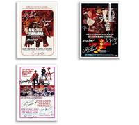 Mounted Gifts Trading The Man With No Name Dollars Trilogy All Movie Film Posters Cast Signed A4 Poster Photo Print Framed Autograph Gift The Good The Bad And The Ugly (Trilogy A3 Poster Only)