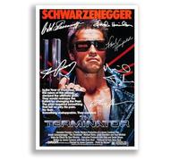 Mounted Gifts Trading The Terminator Trilogy All Movie Film Posters Cast Signed A4 Poster Photo Print Framed Autograph Gift Arnold Schwarzenegger Judgement Day (The Terminator A4 poster Only)