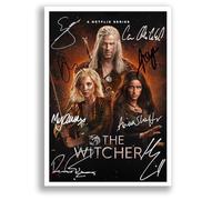 Mounted Gifts Trading The Witcher Cast Signed A4 Poster Photo Print Framed Autograph Gift TV Show Henry Cavill Anya Chalotra (A4 Poster Only)