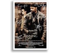 Mounted Gifts Training Day Cast Signed A4 Poster Photo Print Framed Autograph Gift Movie Film Denzel Washington Ethan Hawke (A3 Poster only)